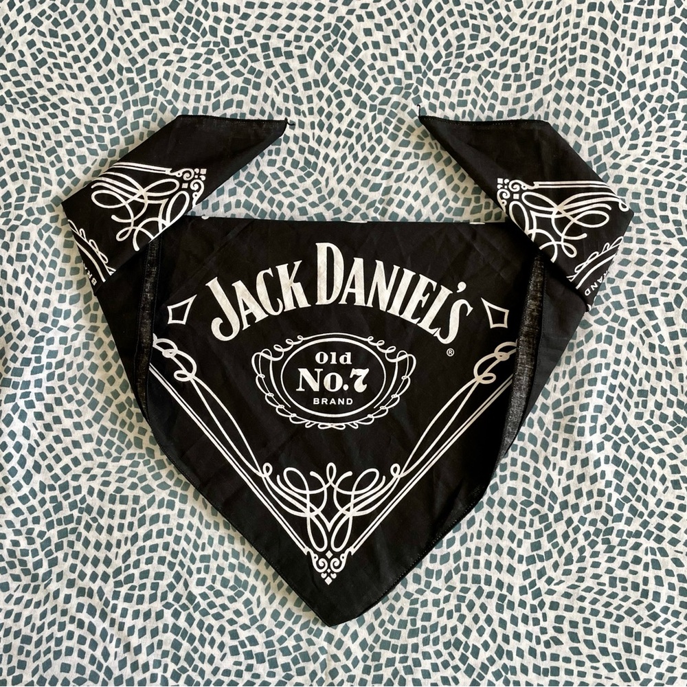 Jack Daniel's Whiskey Old No. 7 Black & White Logo Bandana Adult Scarf